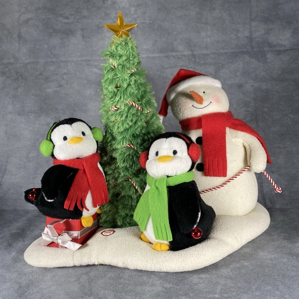 Hallmark Jingle Pals Very Merry Trio Vtg Singing Light Up Snowman Penguins 2006